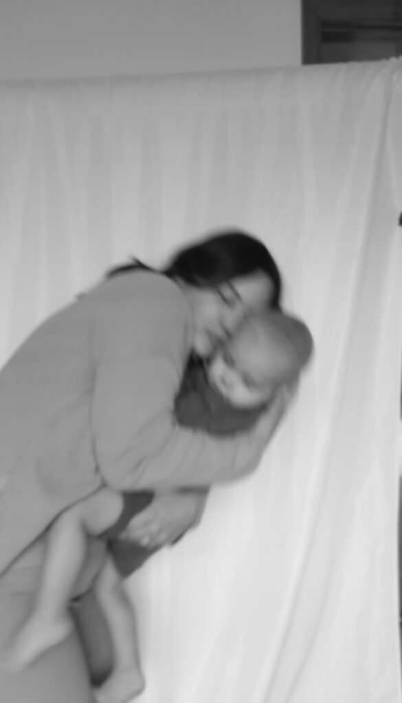 Mom and baby at 18 months old, and 18 months post partum.